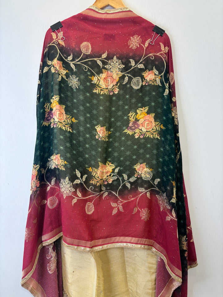 Amara – Tissue &amp; Organza Embroidered Suit