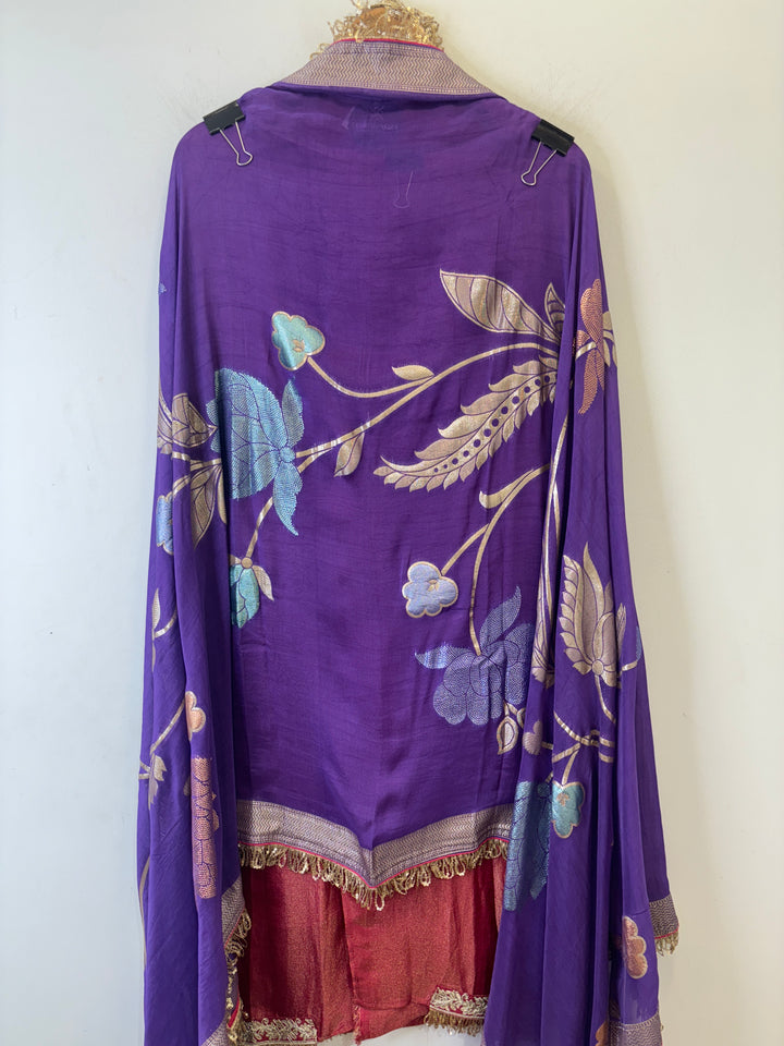 Zenya – Shimmer Tissue Suit with Banarasi Dupatta