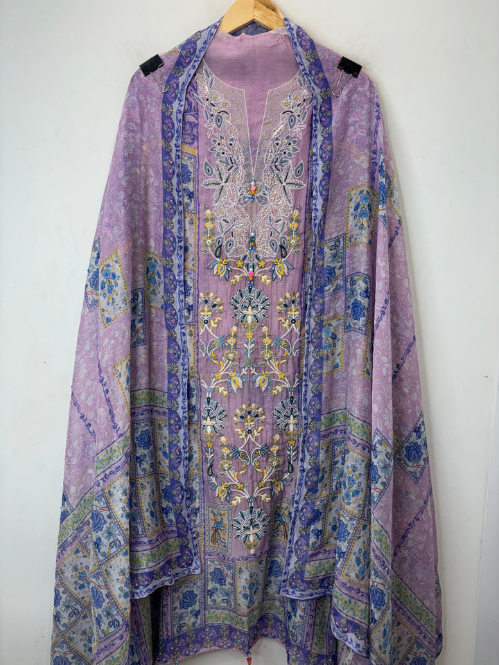 Mehar – Mul Cotton Beaded Print Suit