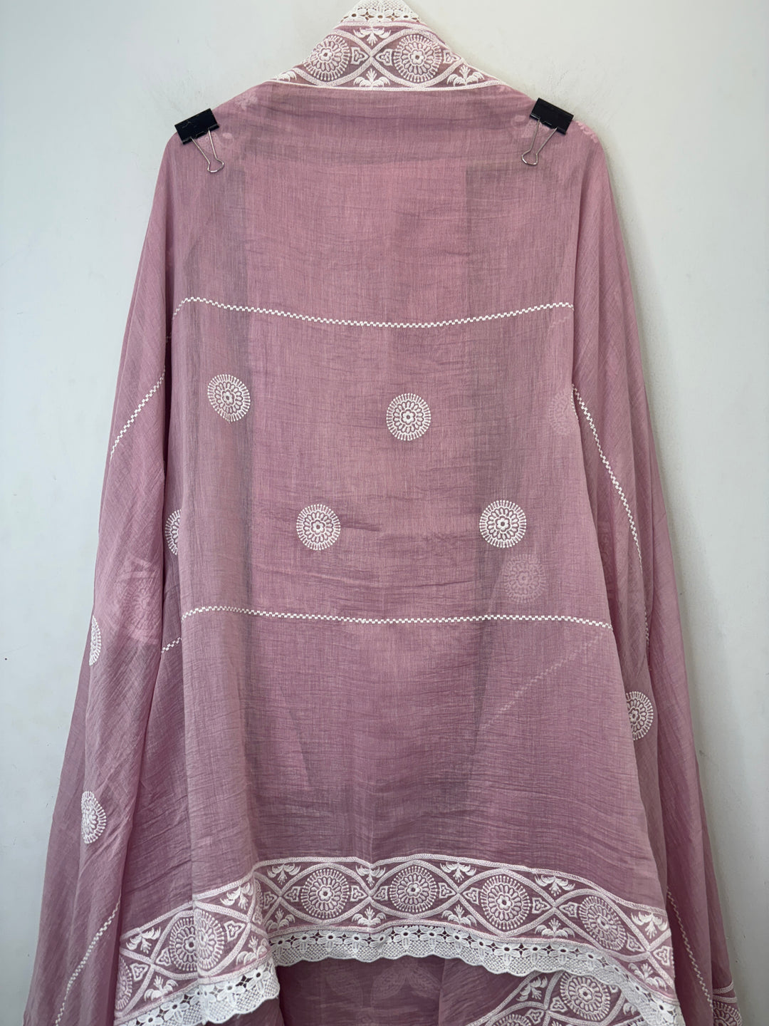 Avelia – Pink Mul Cotton A-Line Handwork Suit