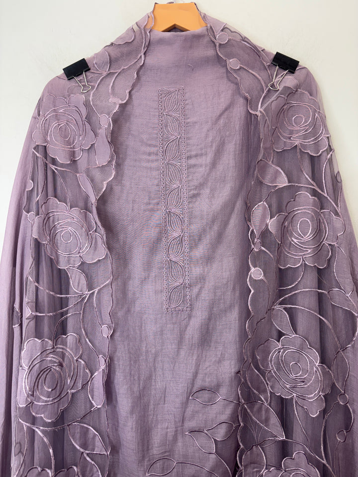 Aplina – Purple Mul Cotton Appliqué Suit