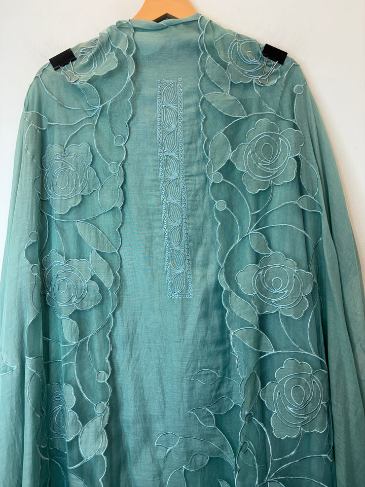 Aplina – Green Mul Cotton Appliqué Suit