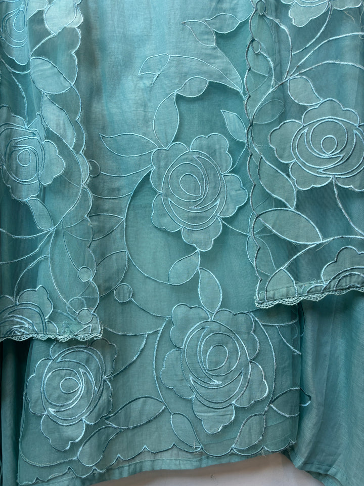 Aplina – Green Mul Cotton Appliqué Suit
