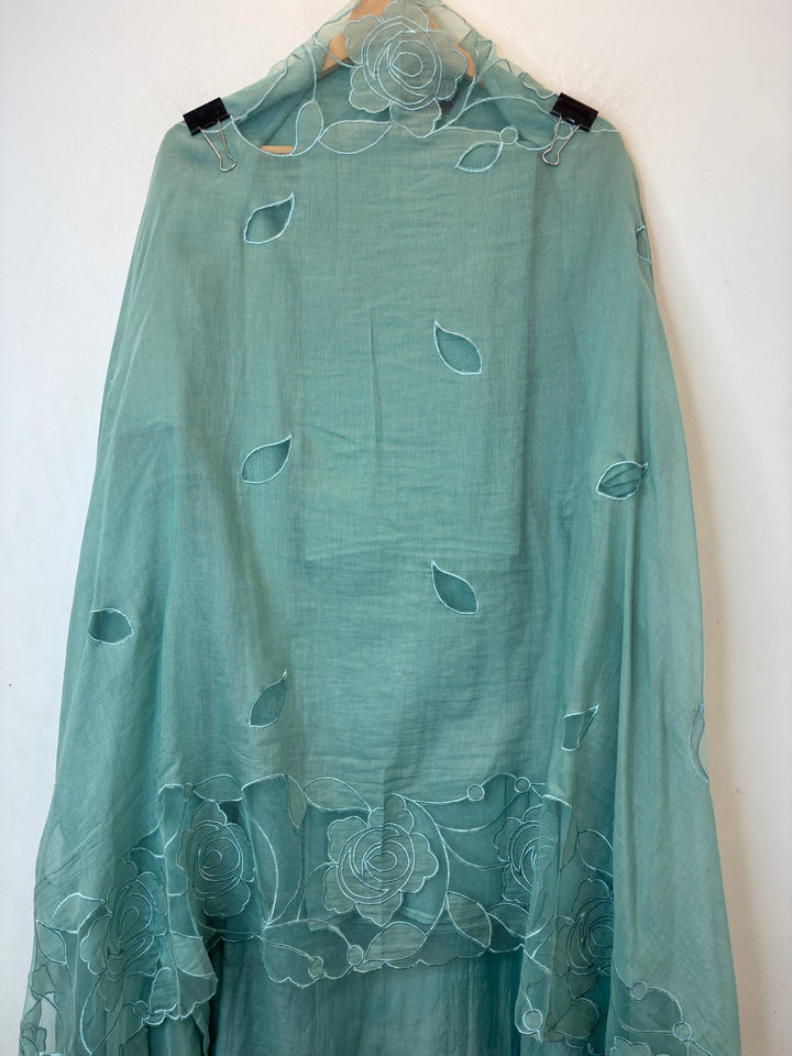 Aplina – Green Mul Cotton Appliqué Suit