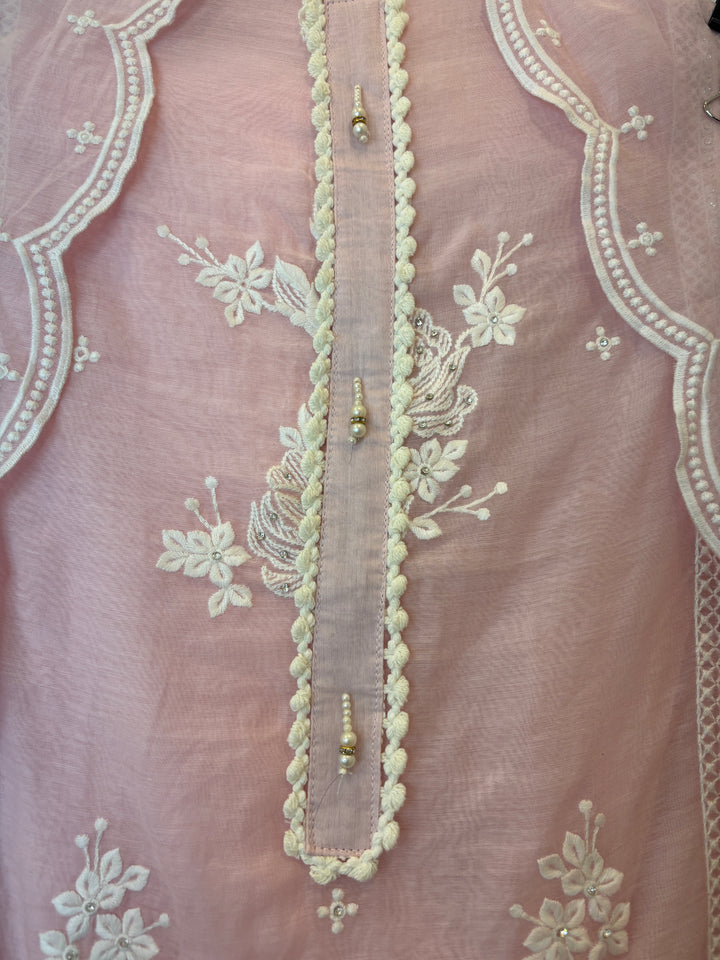 Floresta – Pink Mul Cotton Cutwork Suit