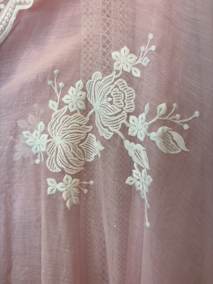 Floresta – Pink Mul Cotton Cutwork Suit