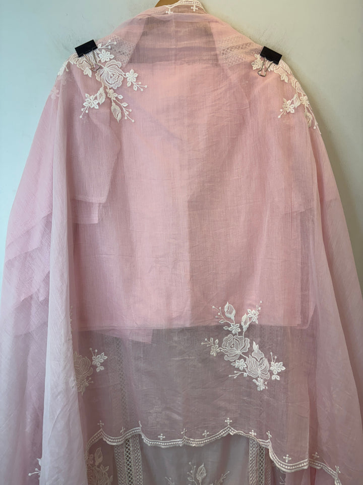 Floresta – Pink Mul Cotton Cutwork Suit