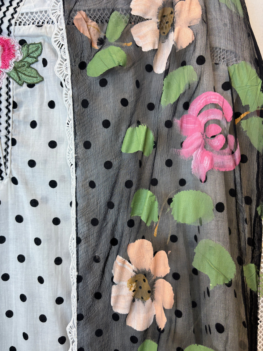 Polina – White Cotton Polka Embroidered Suit