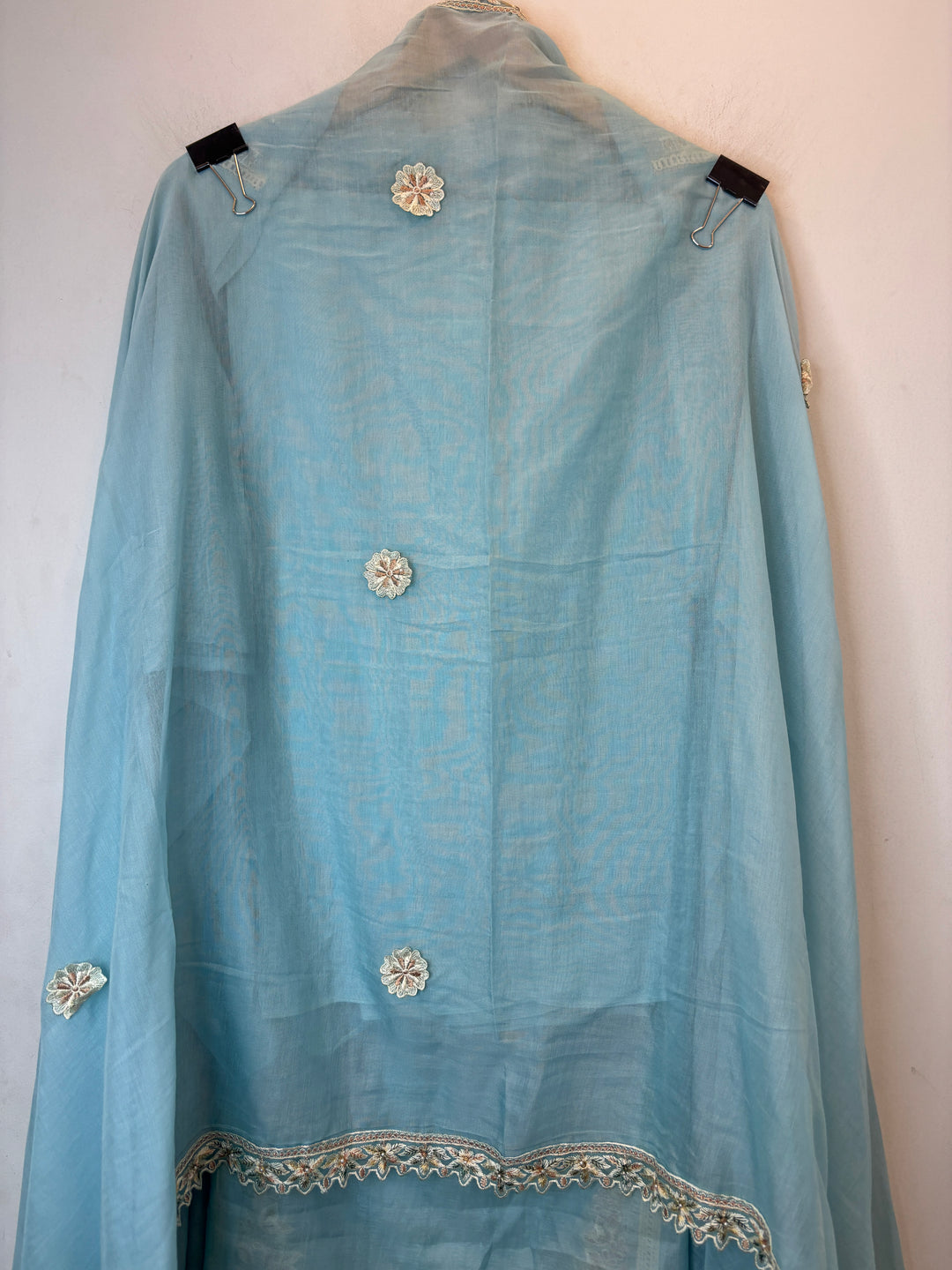 Florisse – Blue Mul Cotton 3D Pearl Suit