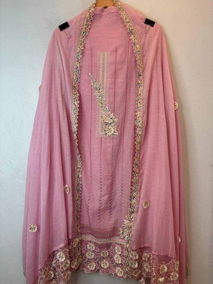 Florisse – Pink Mul Cotton 3D Pearl Suit