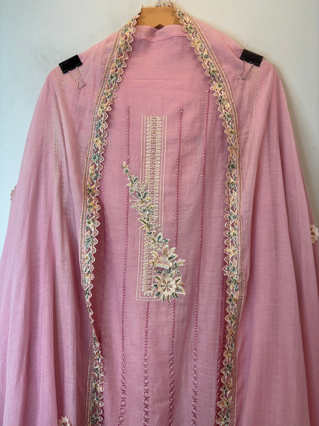 Florisse – Pink Mul Cotton 3D Pearl Suit