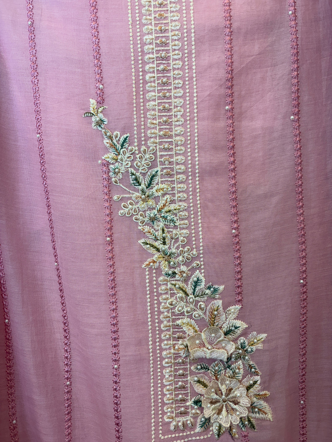 Florisse – Pink Mul Cotton 3D Pearl Suit