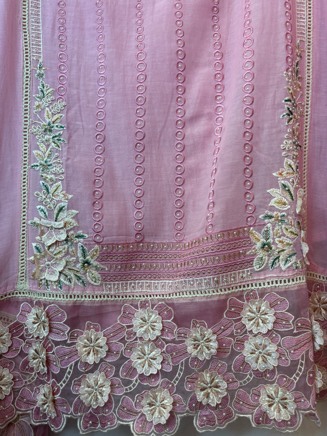 Florisse – Pink Mul Cotton 3D Pearl Suit