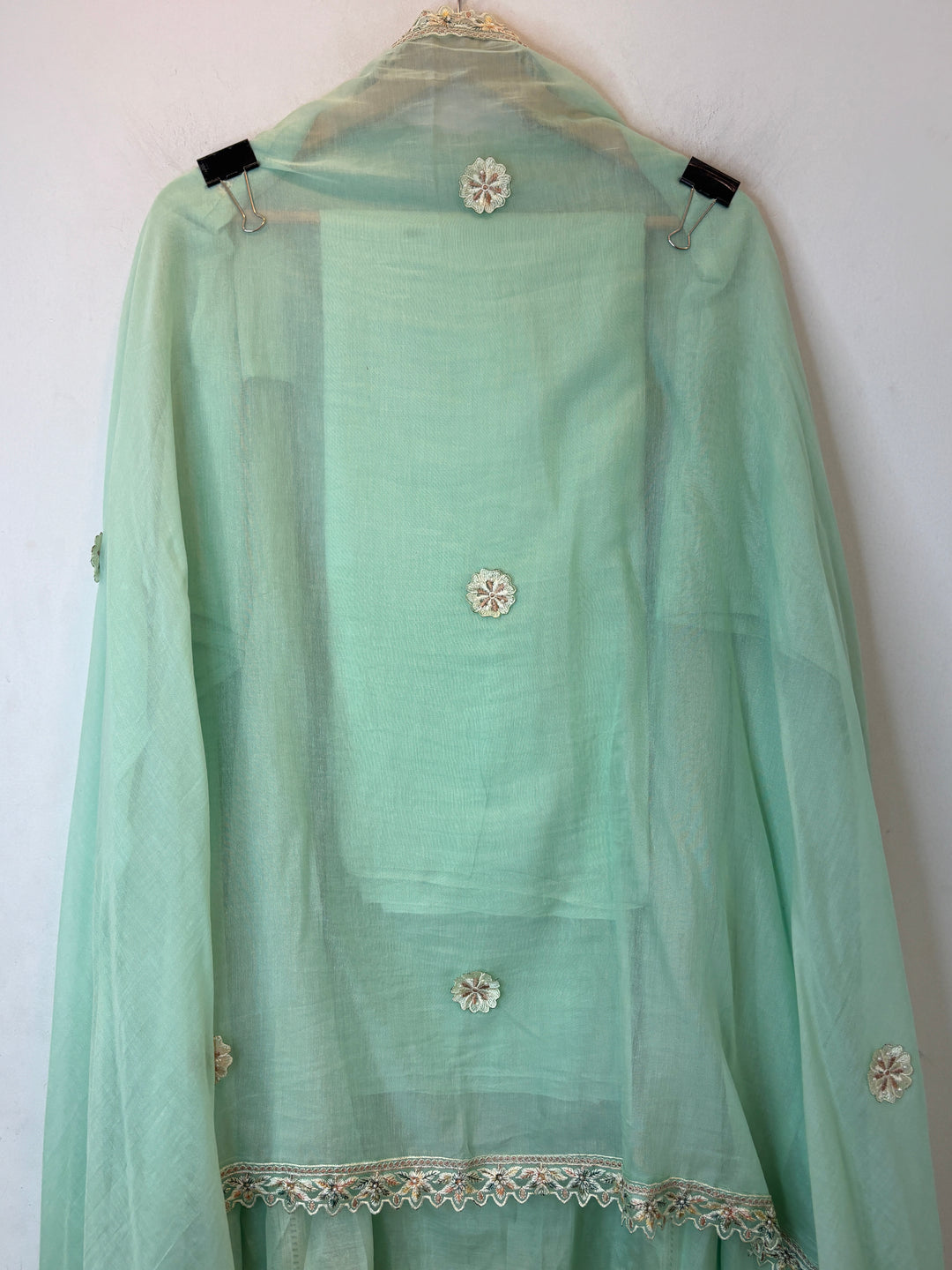 Florisse – Green Mul Cotton 3D Pearl Suit