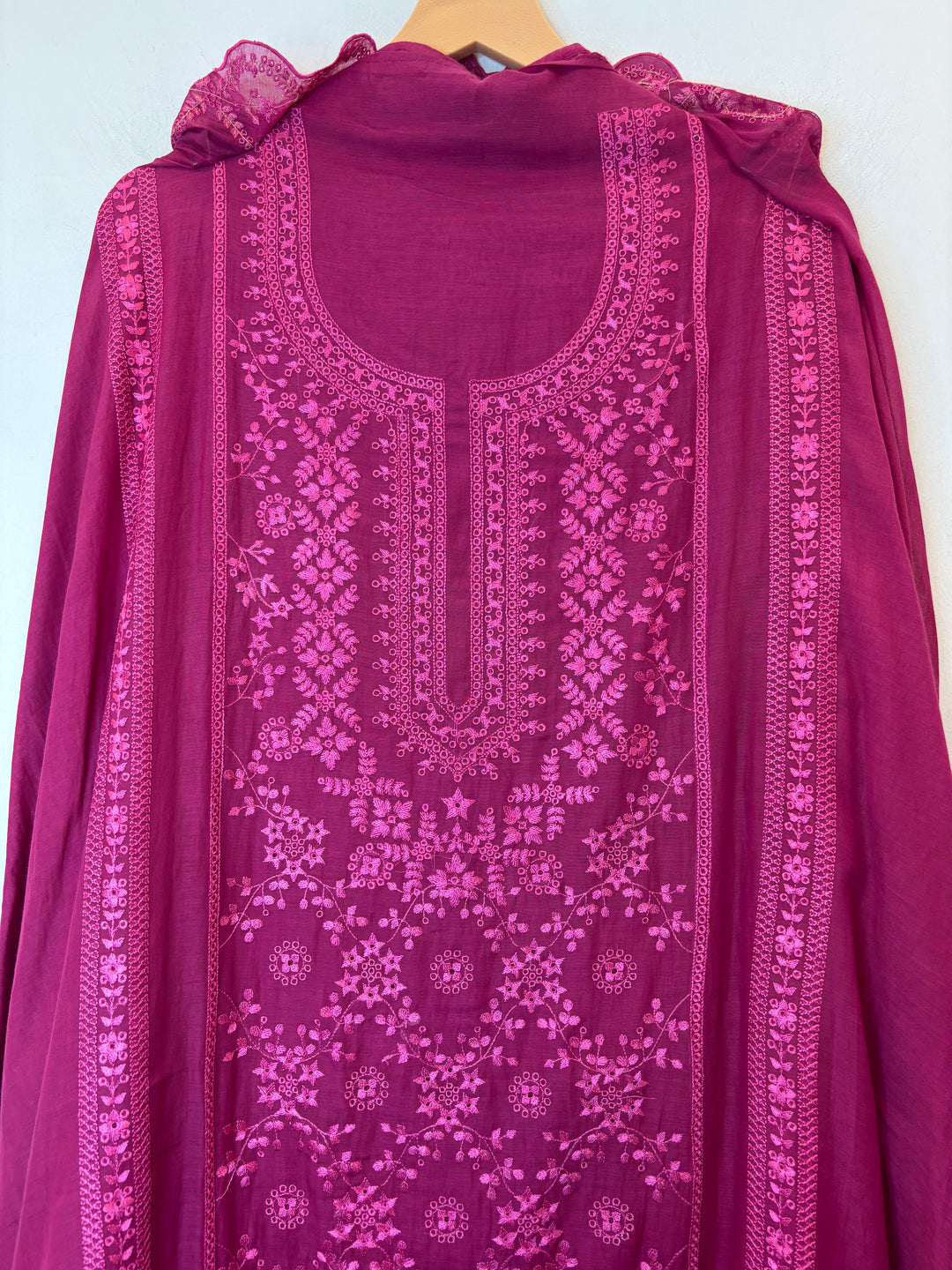 Zarvisha – Pink Mul Cotton Embroidered Cutwork Suit