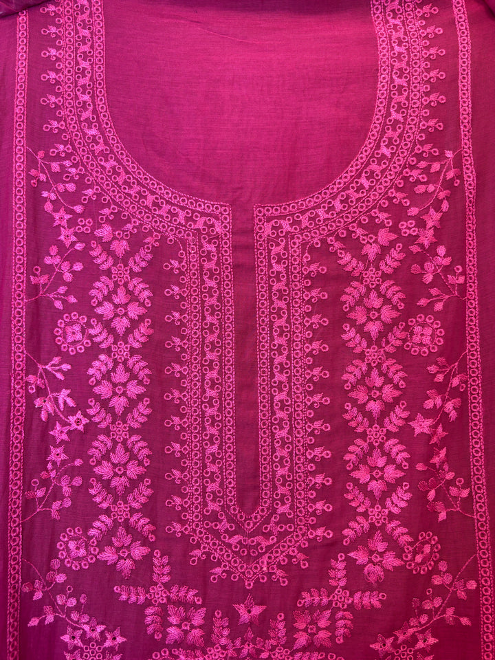 Zarvisha – Pink Mul Cotton Embroidered Cutwork Suit