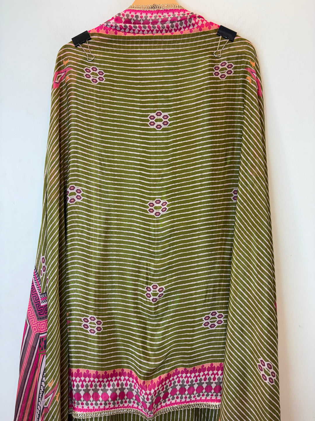 Mirielle – Green Crepe Pearl Mirror Suit