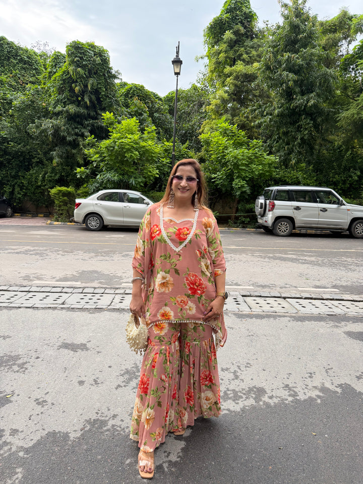 Zivara – Elegant Georgette Kaftaan Garara