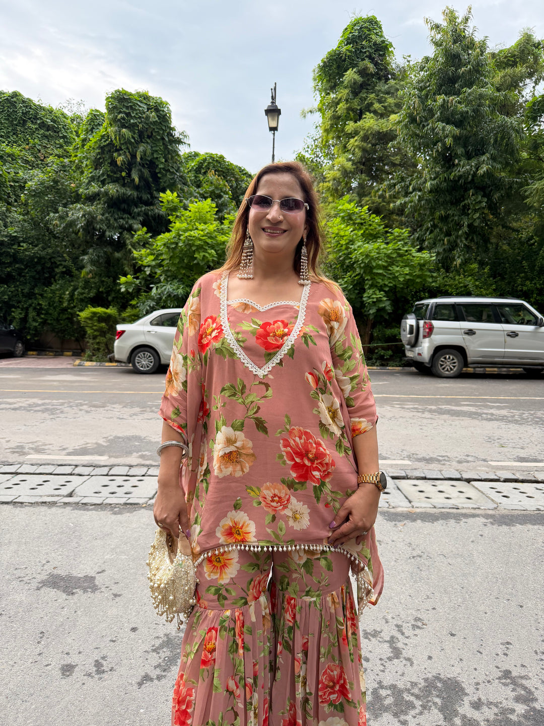 Zivara – Elegant Georgette Kaftaan Garara