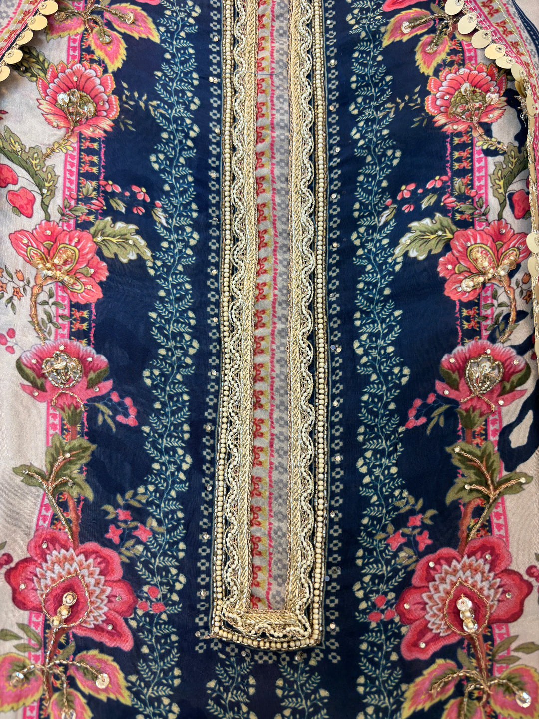 Florellea – Blue Digital Pearl Lace Suit
