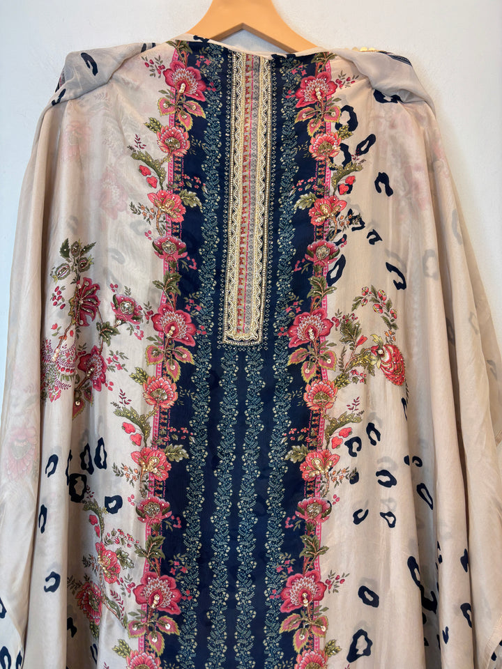 Florellea – Blue Digital Pearl Lace Suit