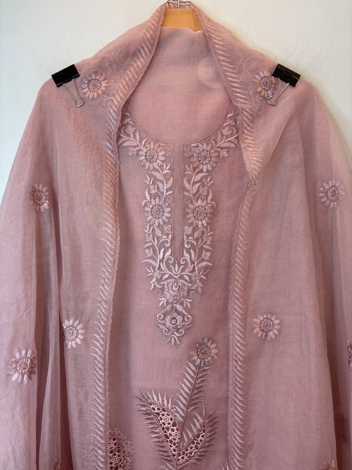 Kavira – Pink Kota Thread Appliqué Suit