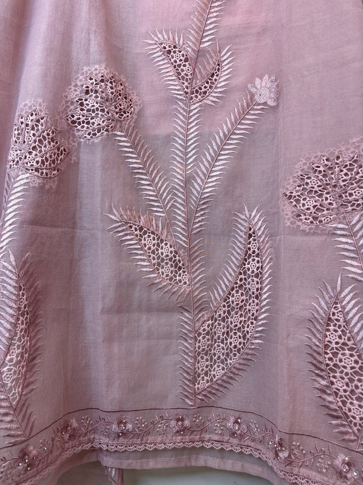 Kavira – Pink Kota Thread Appliqué Suit