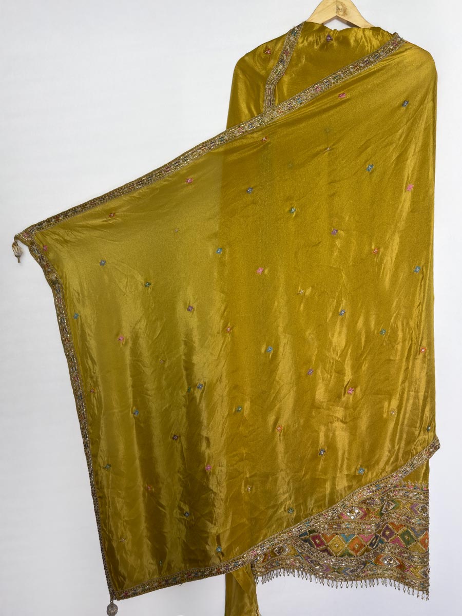 Golden Aura - Unstitched Handwork Tissue Shimmer Ensemble