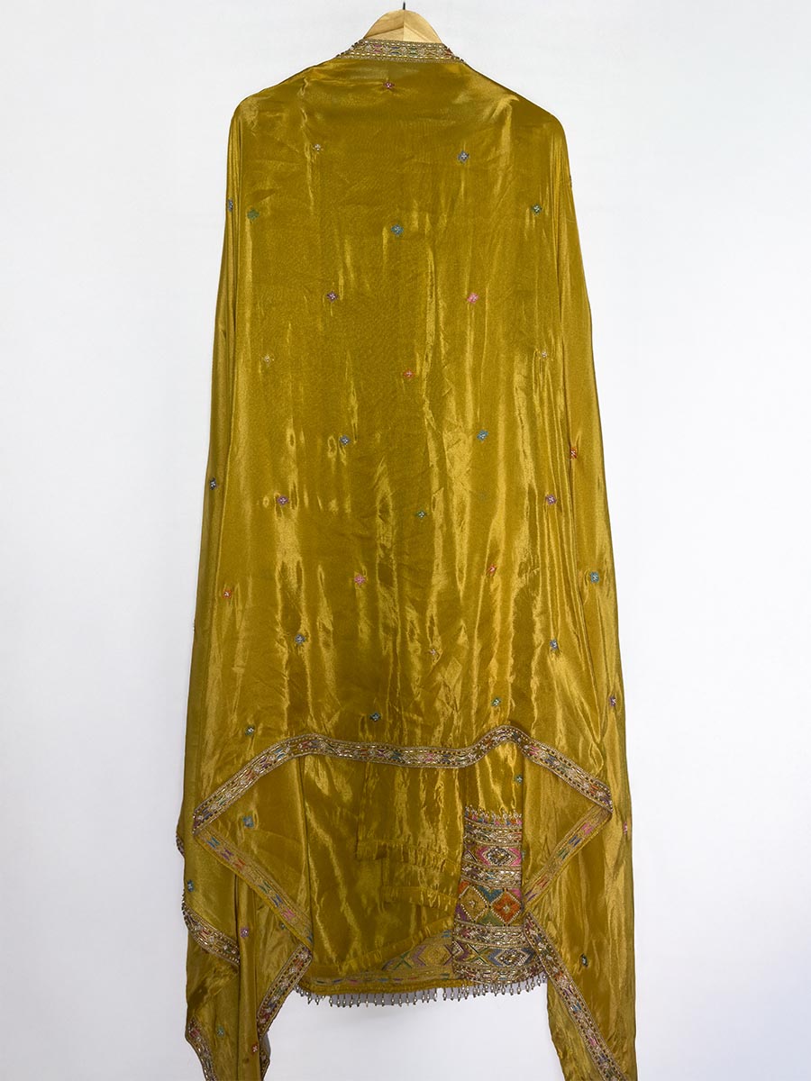 Golden Aura - Unstitched Handwork Tissue Shimmer Ensemble