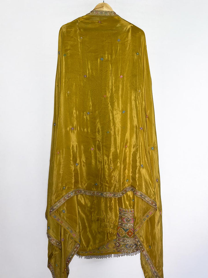 Golden Aura - Unstitched Handwork Tissue Shimmer Ensemble