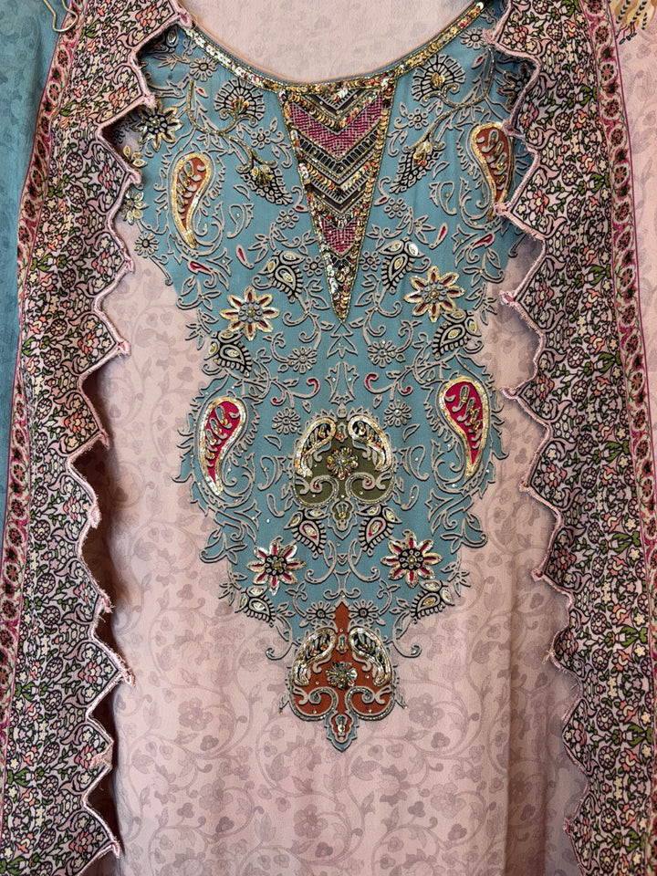Zivara – Crepe Cutwork Handwork Suit