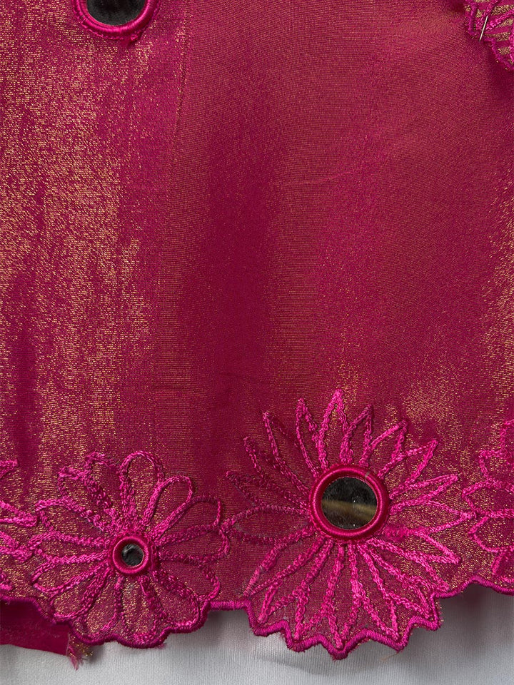 Crimson Glow Mirror &amp; Cutwork Unstitched Set
