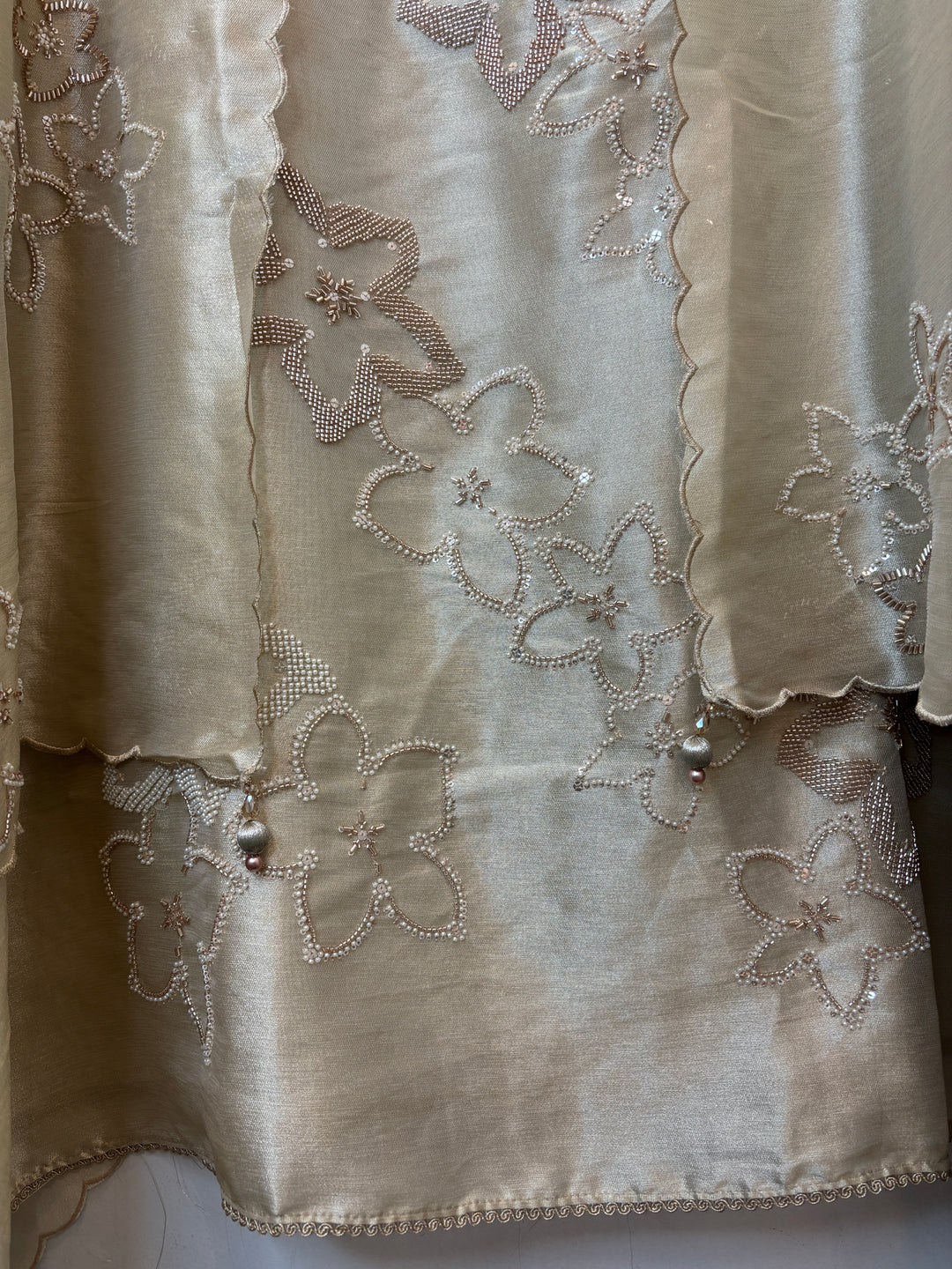 Pearlisse – Golden Burberry Tissue Beaded Suit