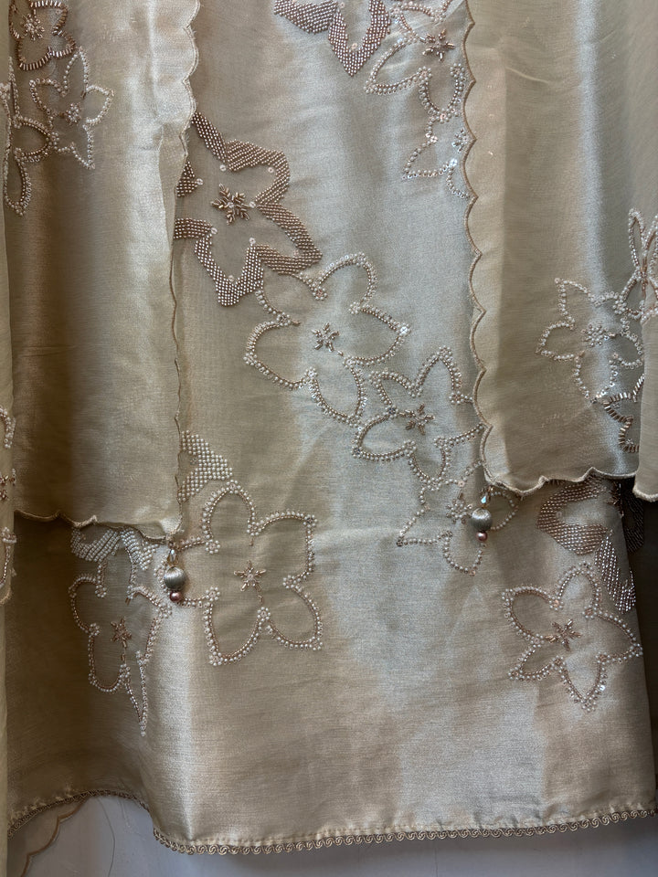 Pearlisse – Golden Burberry Tissue Beaded Suit