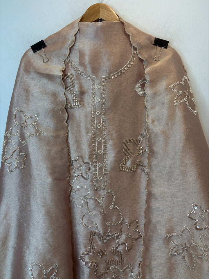 Pearlisse – Rose Gold Burberry Tissue Beaded Suit