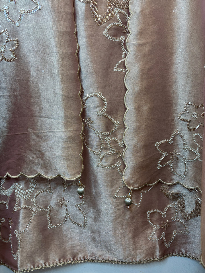 Pearlisse – Rose Gold Burberry Tissue Beaded Suit