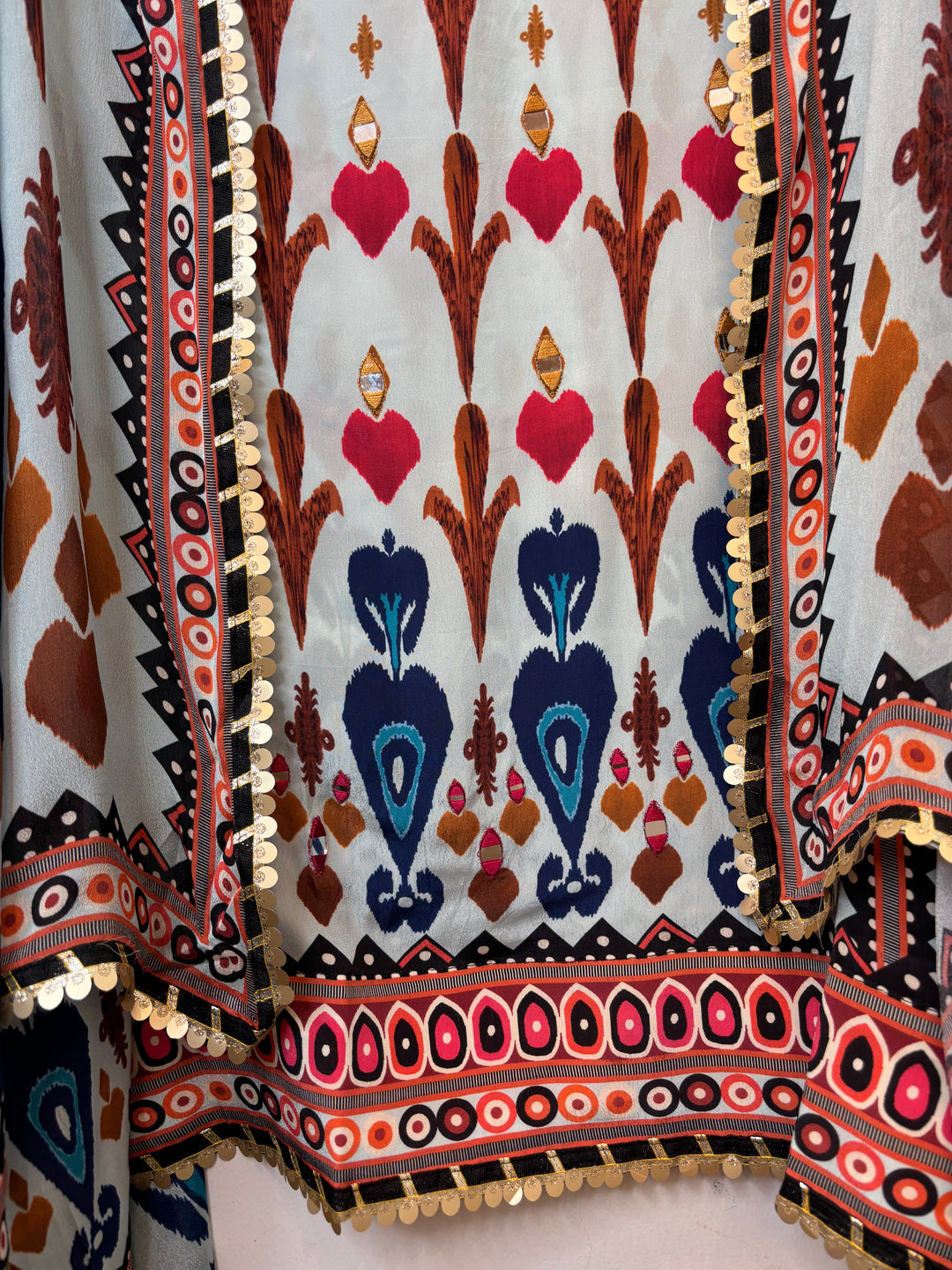 Ikkara – Blue Crepe Ikkat Mirror Suit