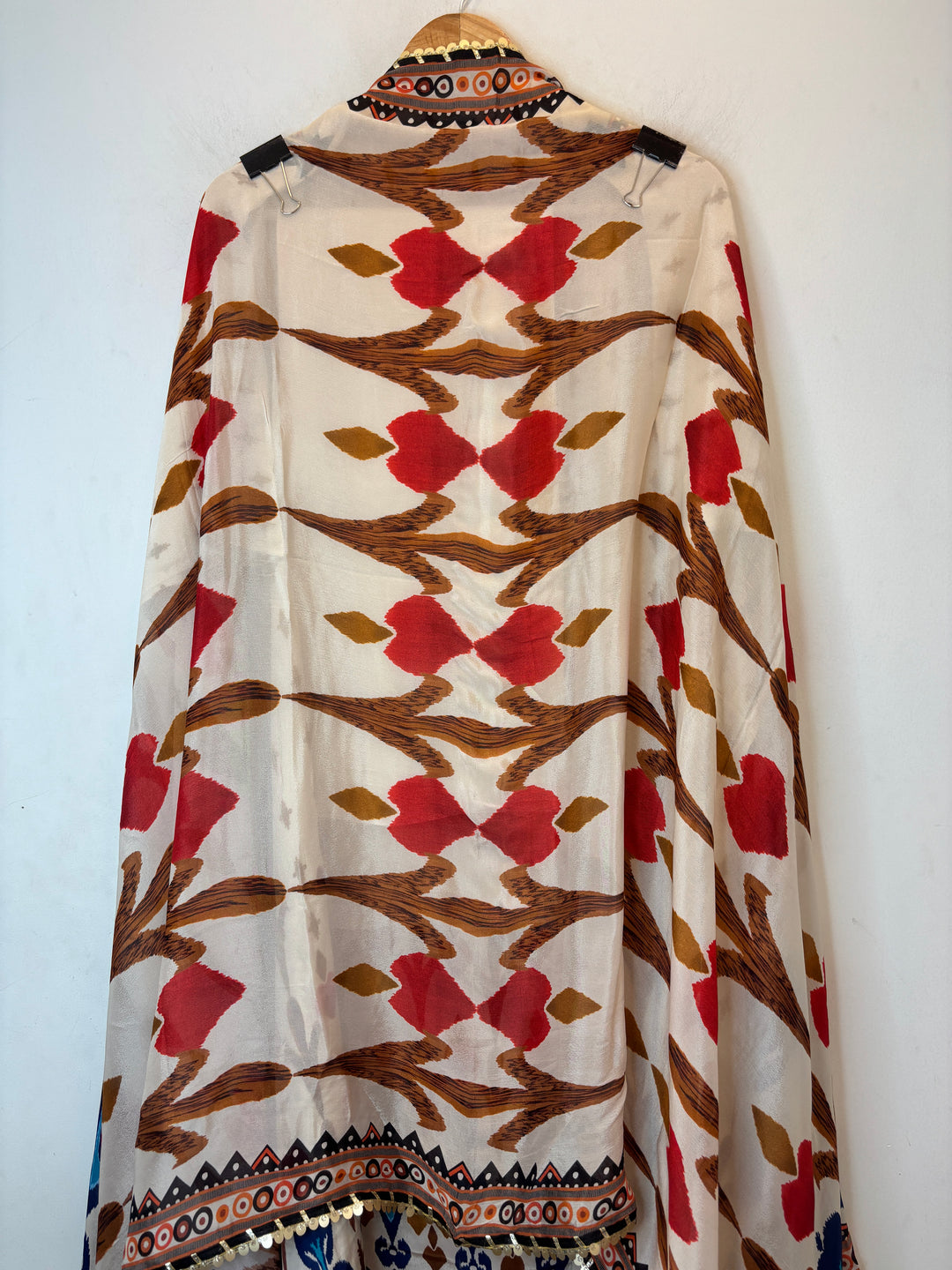Ikkara – Beige Crepe Ikkat Mirror Suit