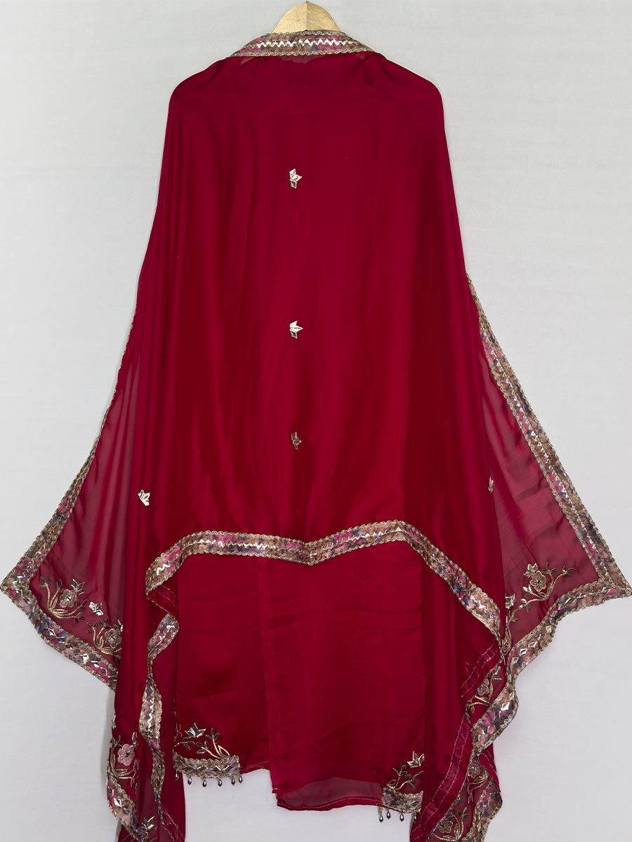 Crimson Grace – Unstitched Organza Gotta Ensemble