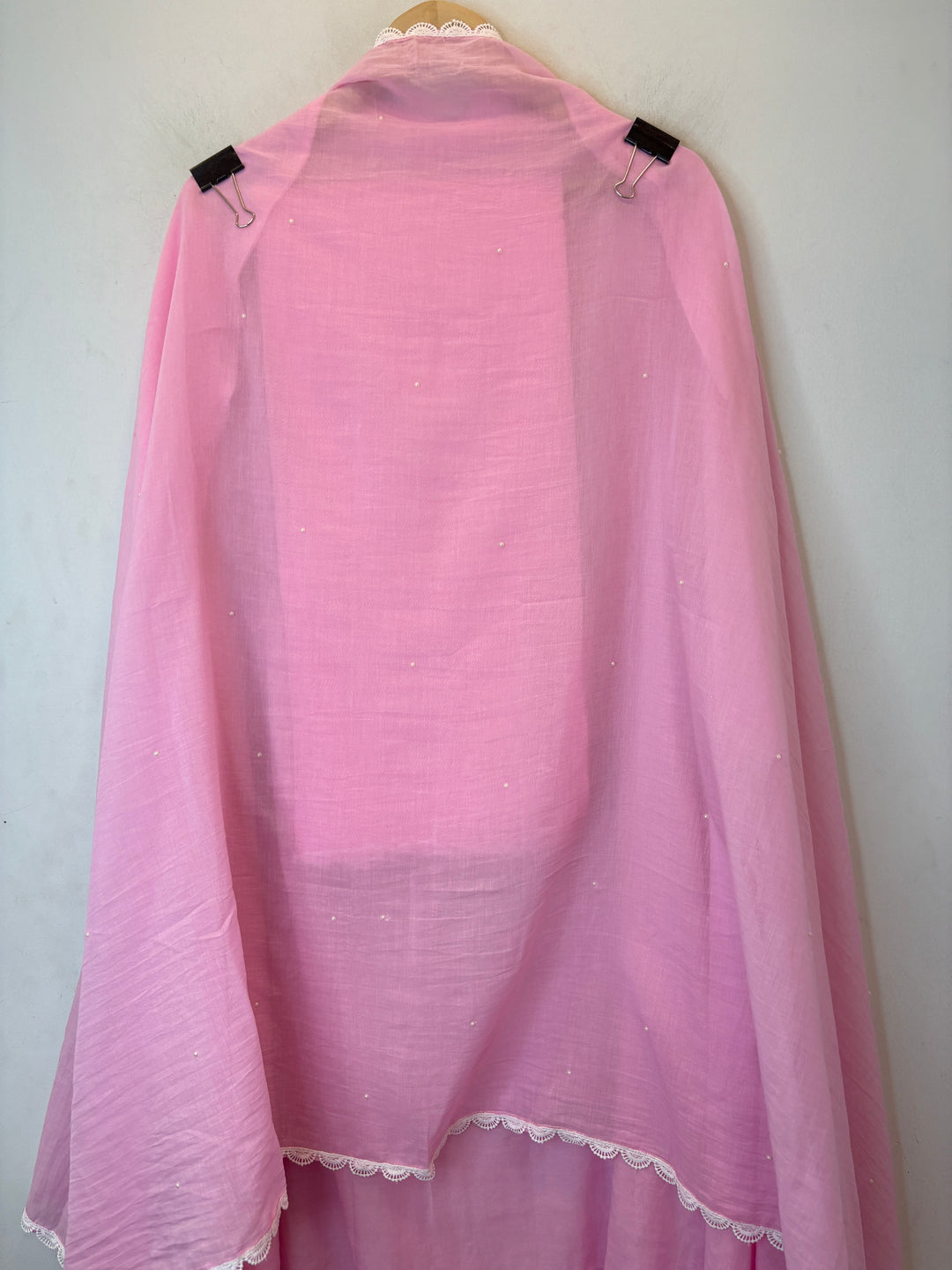 Pearliva – Pink Pure Mul Cotton Beaded Suit