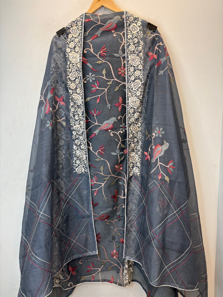 Roselle – Grey Kota Thread Garden Suit