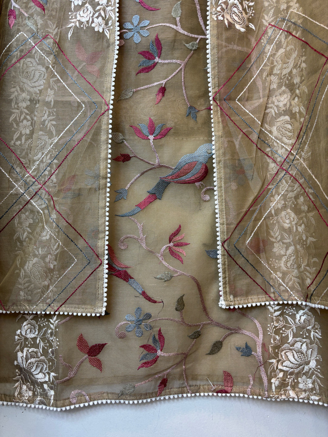 Roselle – Beige Kota Thread Garden Suit
