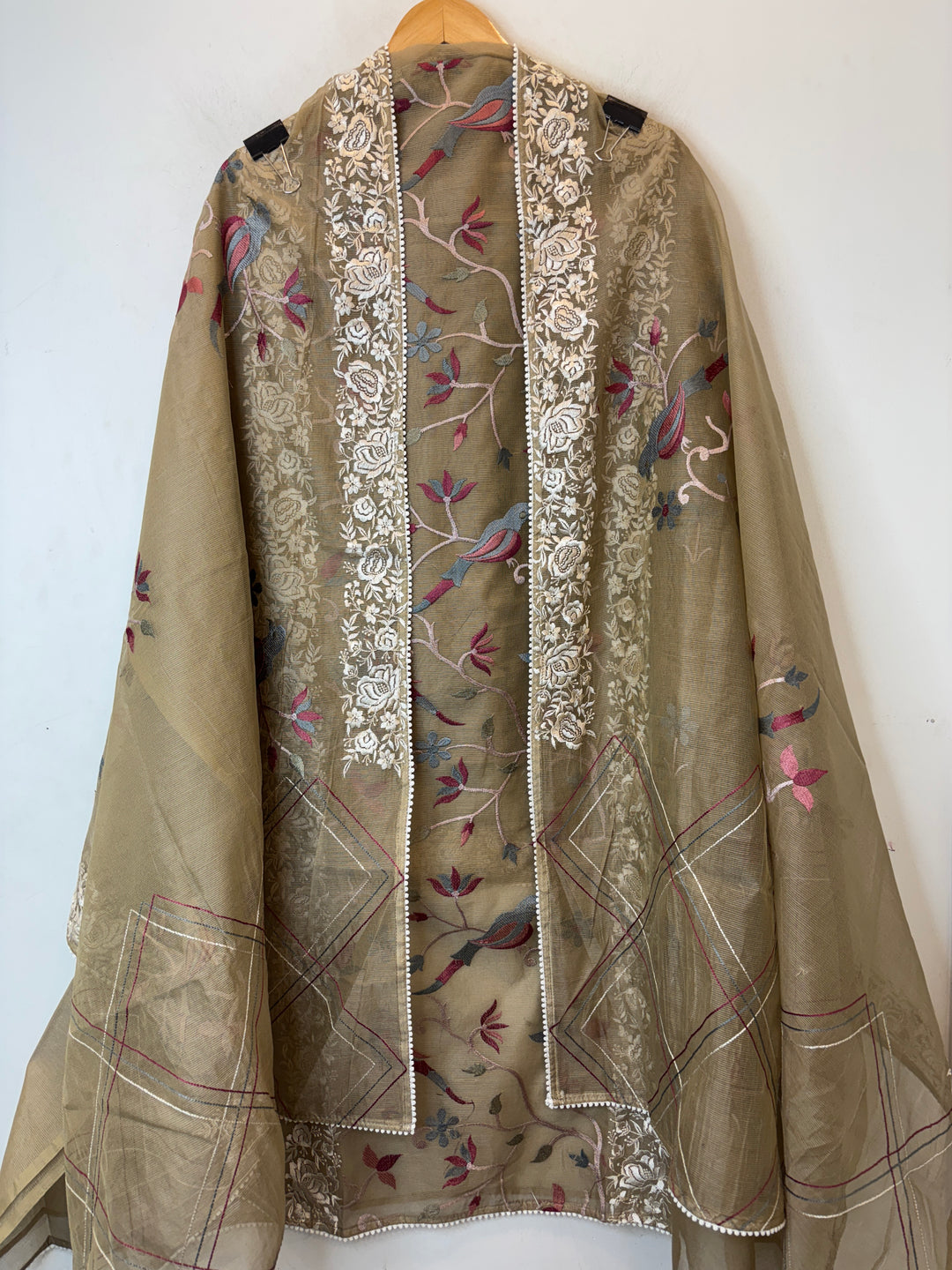 Roselle – Beige Kota Thread Garden Suit