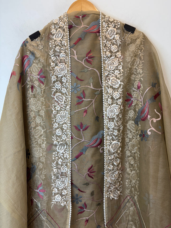 Roselle – Beige Kota Thread Garden Suit