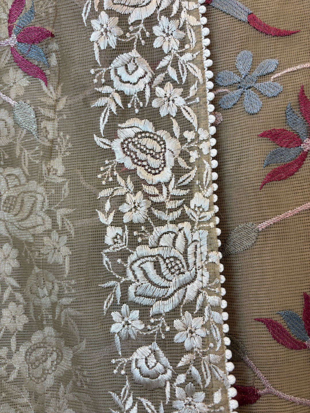 Roselle – Beige Kota Thread Garden Suit