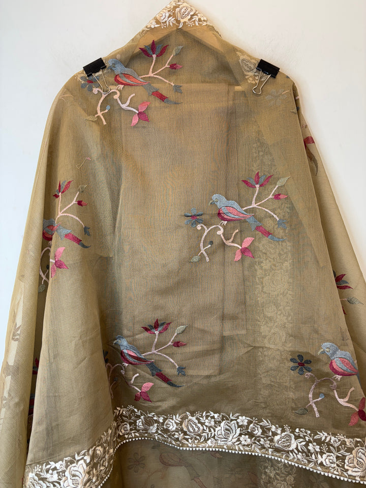 Roselle – Beige Kota Thread Garden Suit