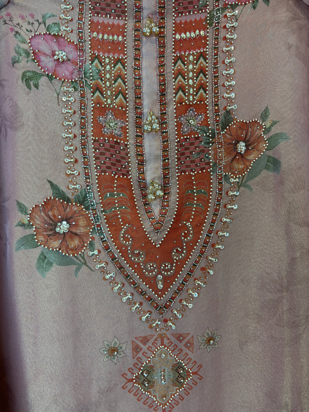 Florena – Peach Tissue Digital Pearl Suit