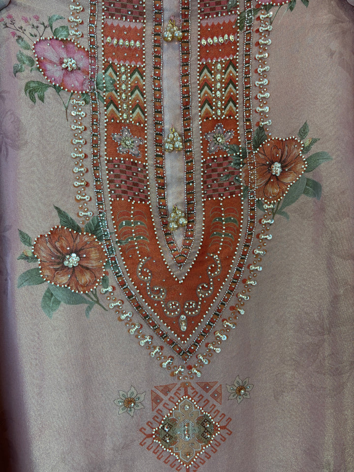Florena – Peach Tissue Digital Pearl Suit