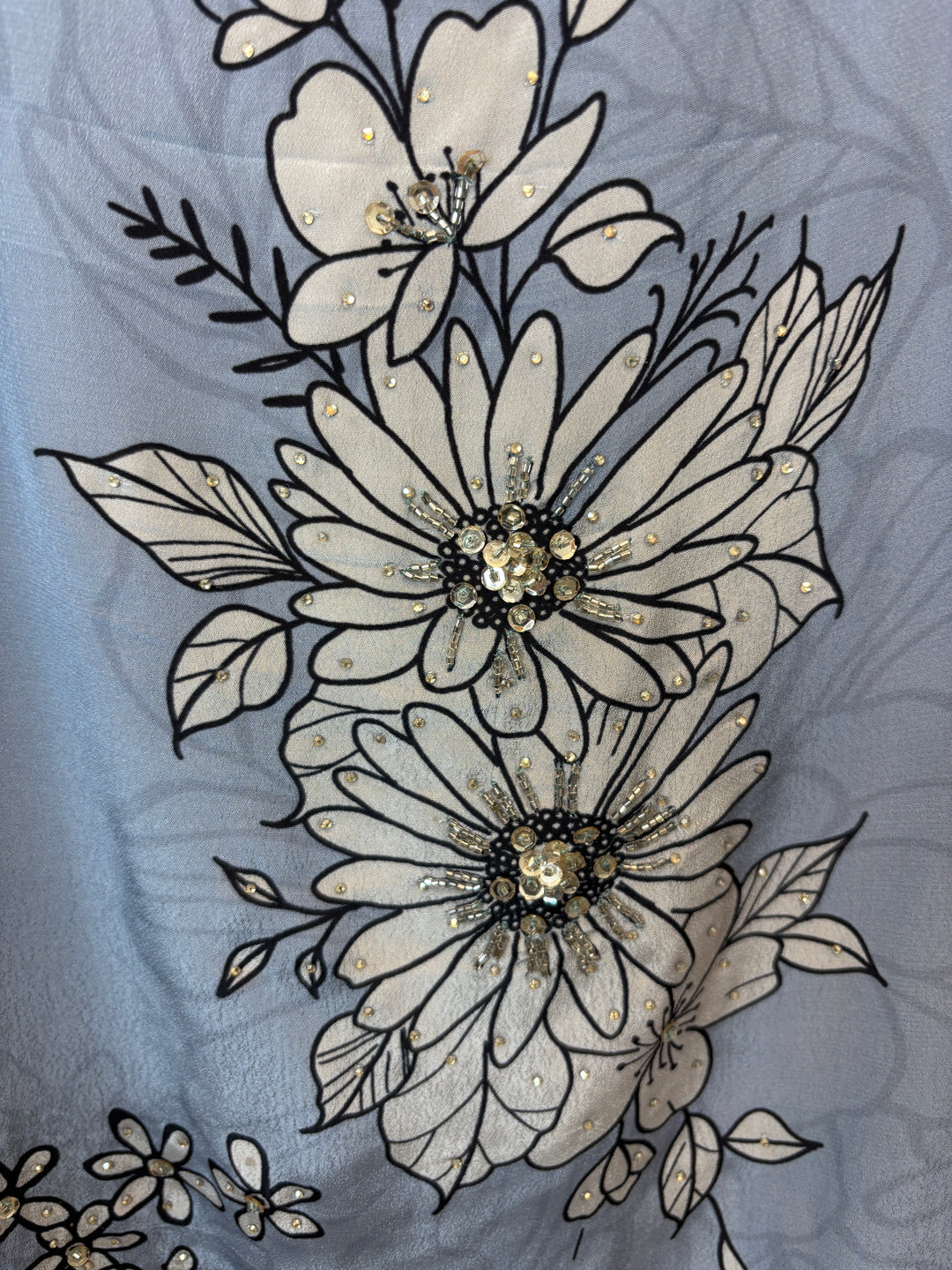 Zaylina – Blue Floral Handwork Suit
