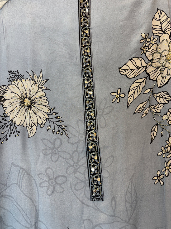 Zaylina – Blue Floral Handwork Suit